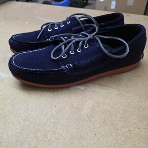 Quoddy Boat Shoe Maliseet Oxford Moccasin Navy Suede 12-1/2D